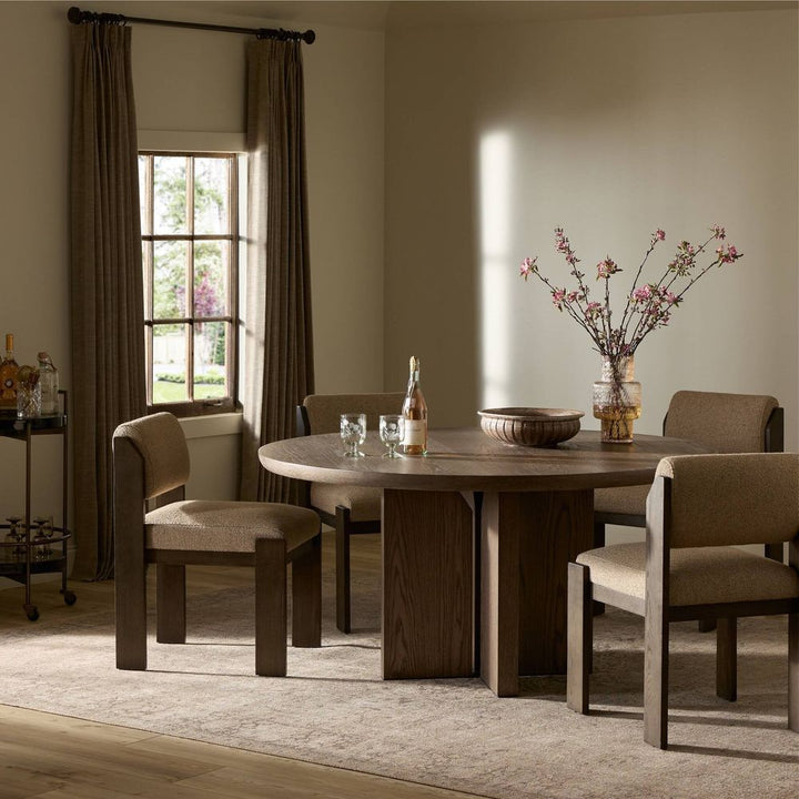 Dining Tables Ernest Round Dining Table - Shale Grey Oak Veneer