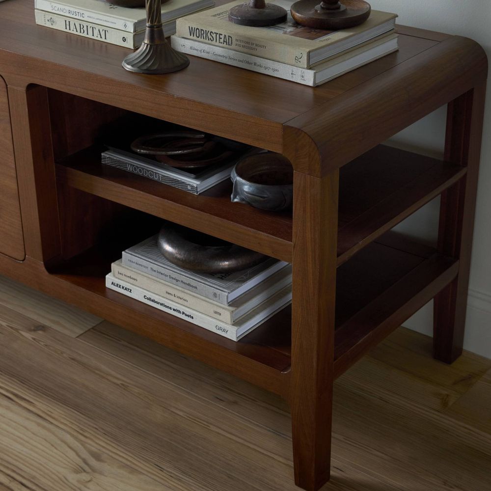 Hawkes Media Console - Dark Walnut Solid