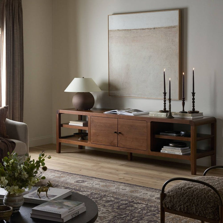 TV Stands & Media Consoles Hawkes Media Console - Dark Walnut Solid