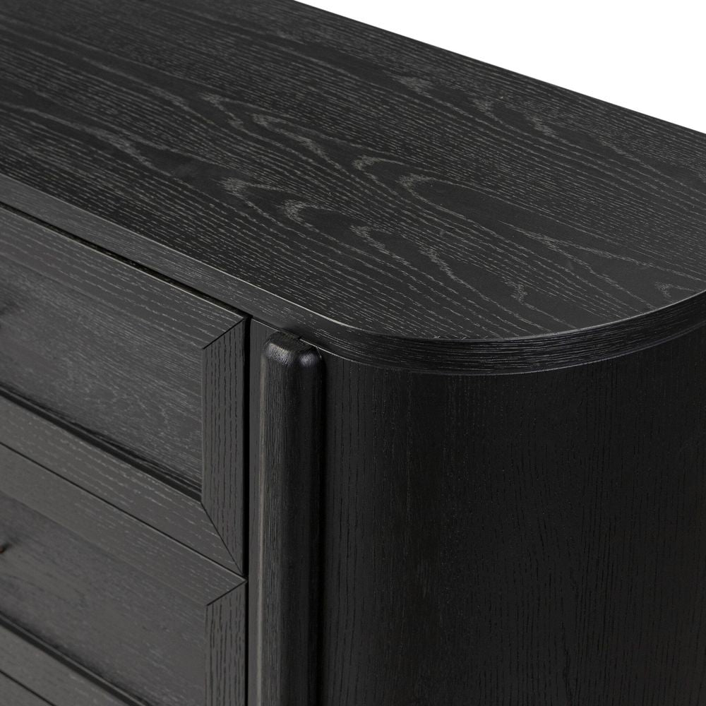Tolle 6 Drawer Dresser - Drifted Matte Black Veneer