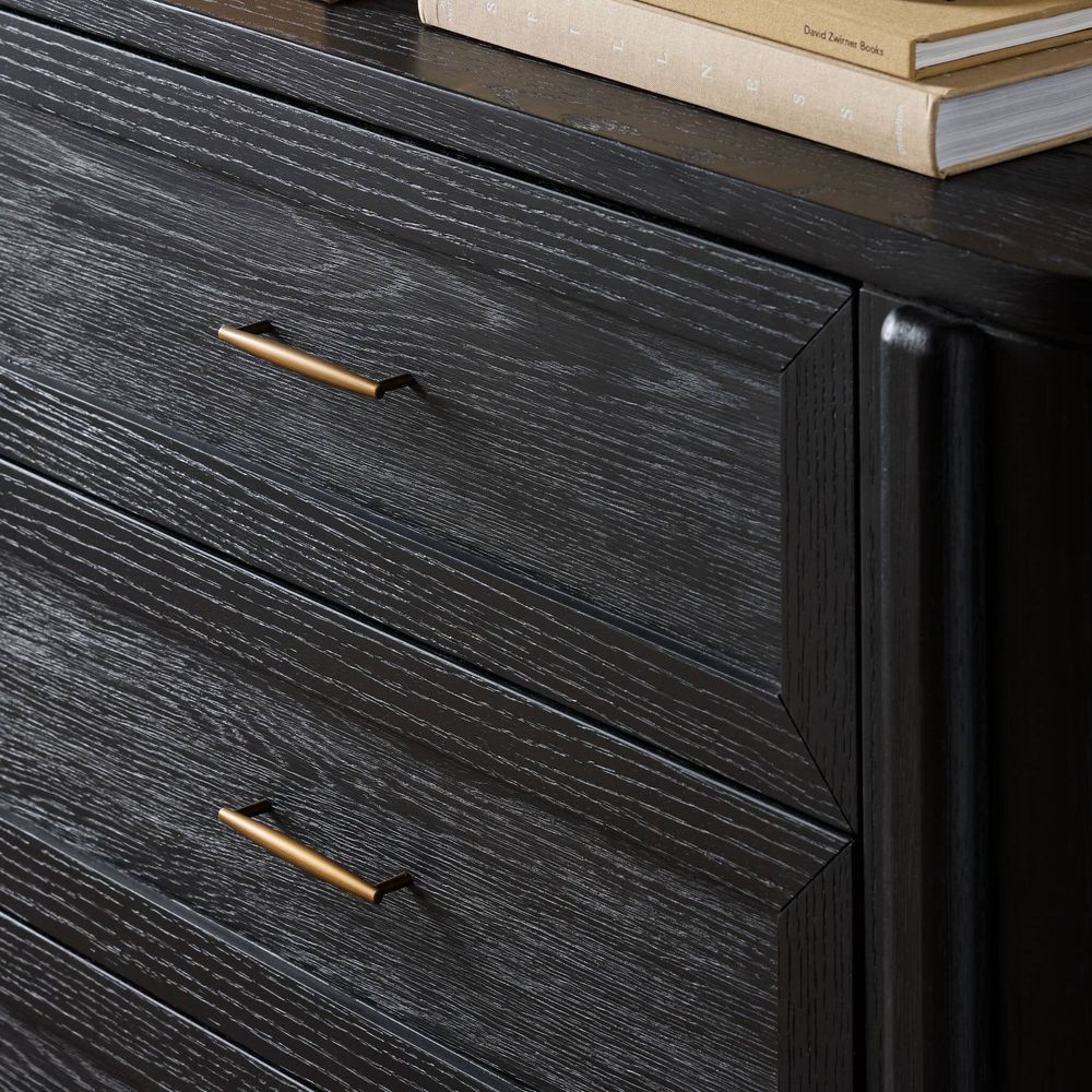 Tolle 6 Drawer Dresser - Drifted Matte Black Veneer