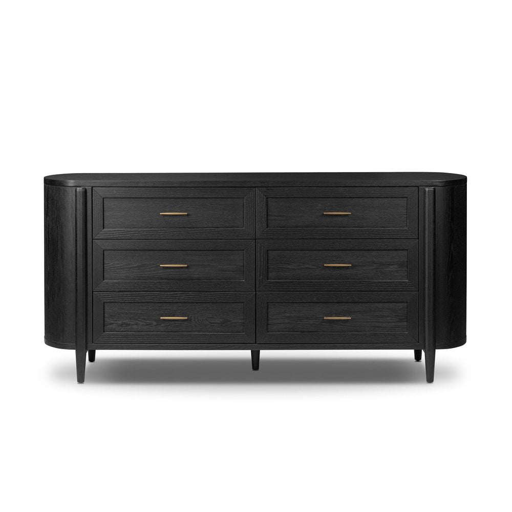 Dressers & Chests Tolle 6 Drawer Dresser - Drifted Matte Black Veneer