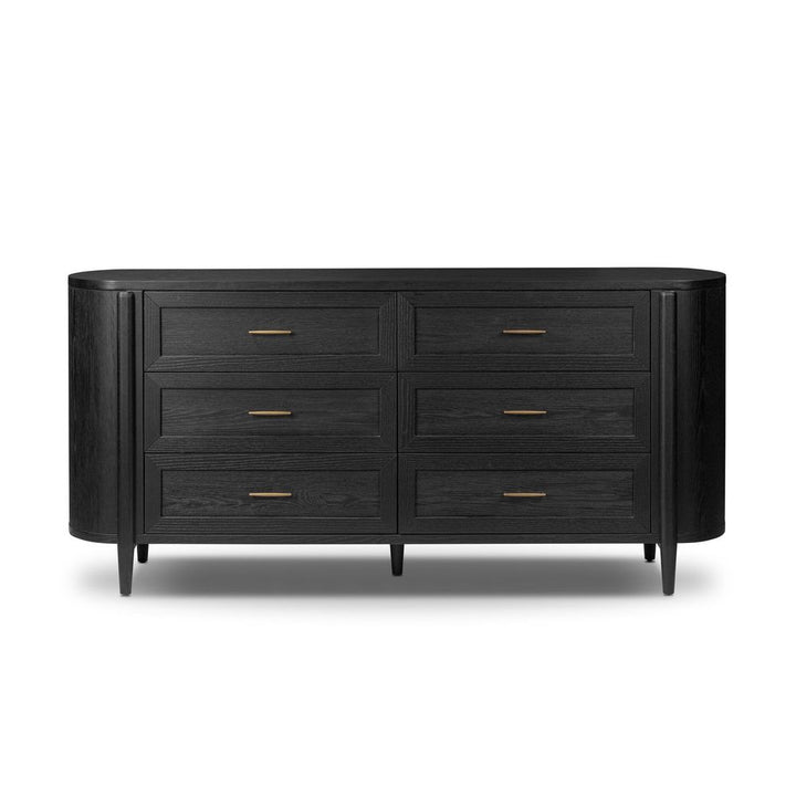 Dressers & Chests Tolle 6 Drawer Dresser - Drifted Matte Black Veneer
