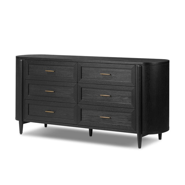 Dressers & Chests Tolle 6 Drawer Dresser - Drifted Matte Black Veneer