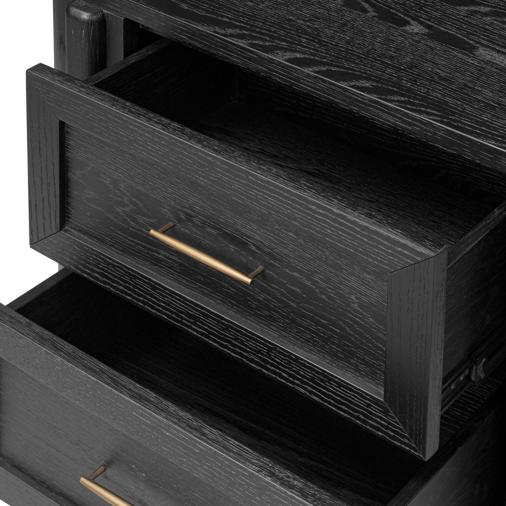 Tolle Nightstand - Drifted Matte Black Veneer