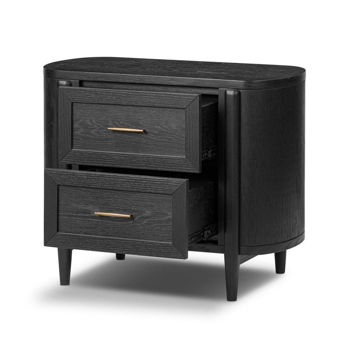 Tolle Nightstand - Drifted Matte Black Veneer