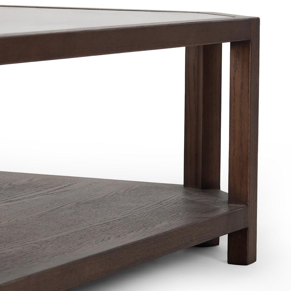 Jenzen Coffee Table: Drifted Oak - Drifted Oak Veneer - Tempered Glass