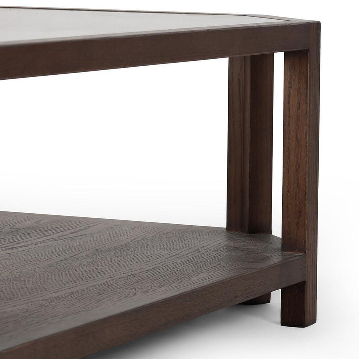 Jenzen Coffee Table: Drifted Oak - Drifted Oak Veneer - Tempered Glass