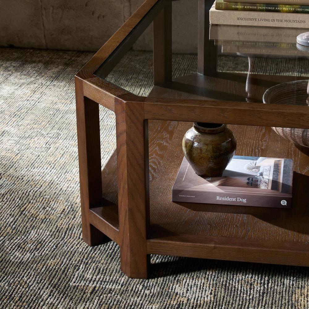 Coffee Tables Jenzen Coffee Table: Drifted Oak - Drifted Oak Veneer - Tempered Glass