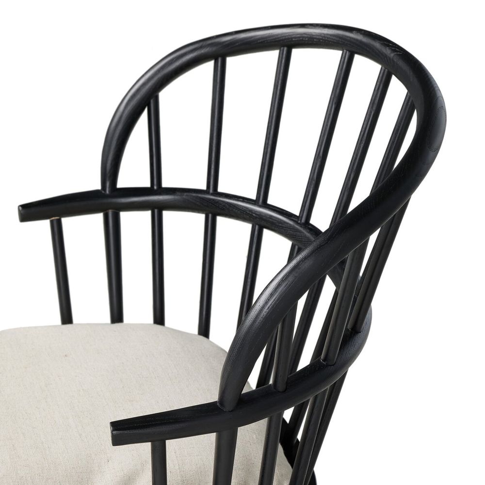 Connor Dining Chair With Cushion-Black Ash