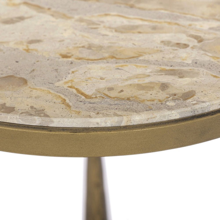 Ruthie End Table - Fossil Marble