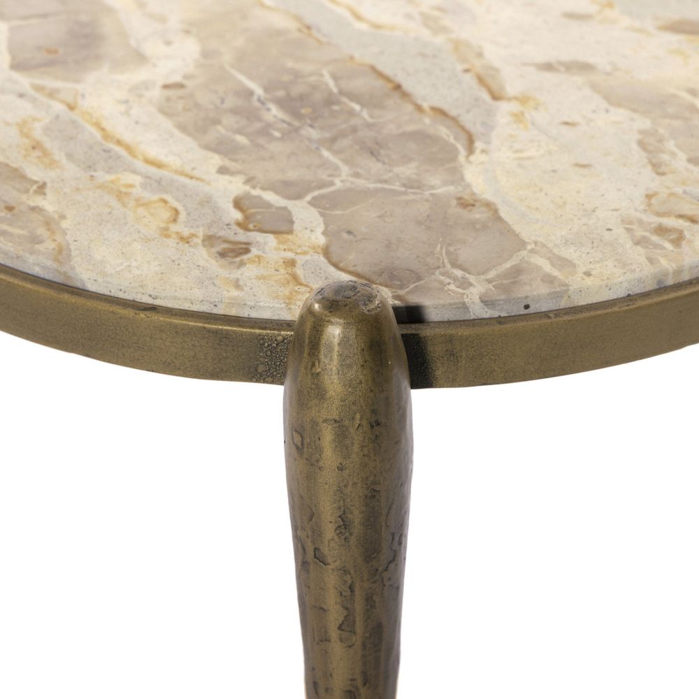 Ruthie End Table - Fossil Marble