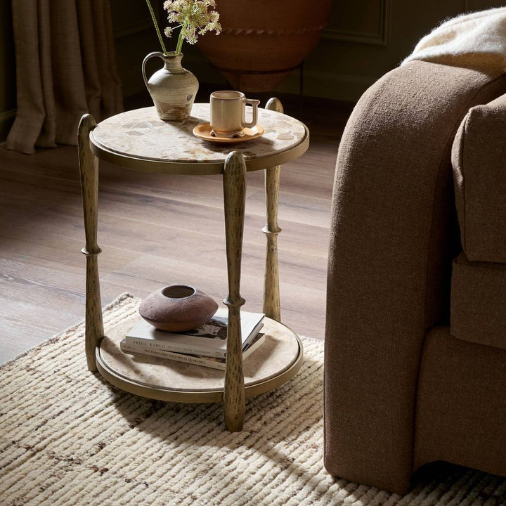 Side Tables Ruthie End Table - Fossil Marble
