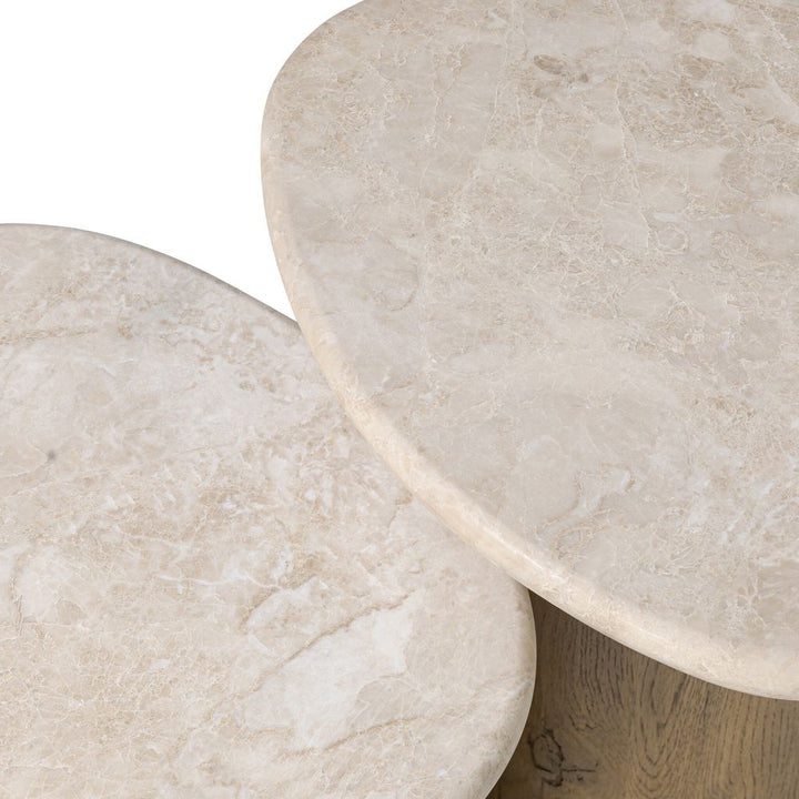 Kovo Nesting End Tables - Cappuccino Marble