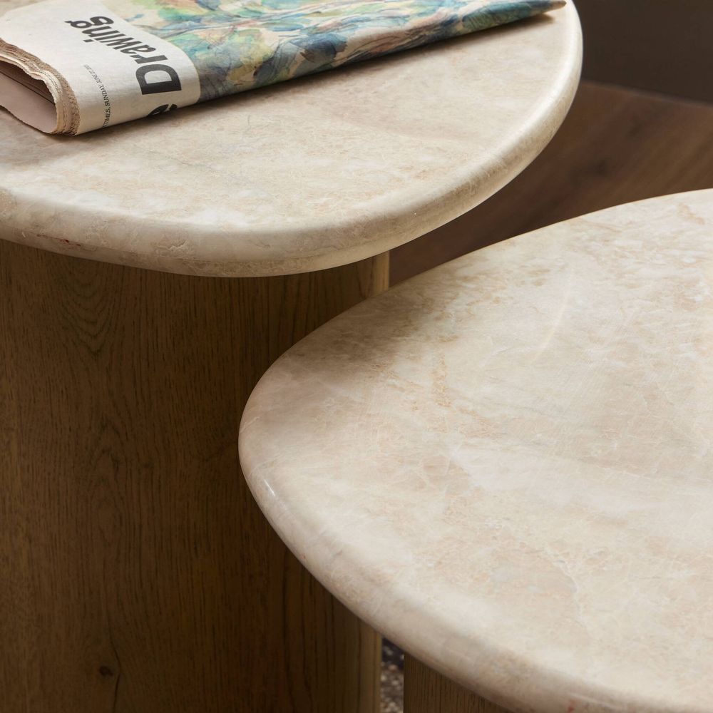 Kovo Nesting End Tables - Cappuccino Marble