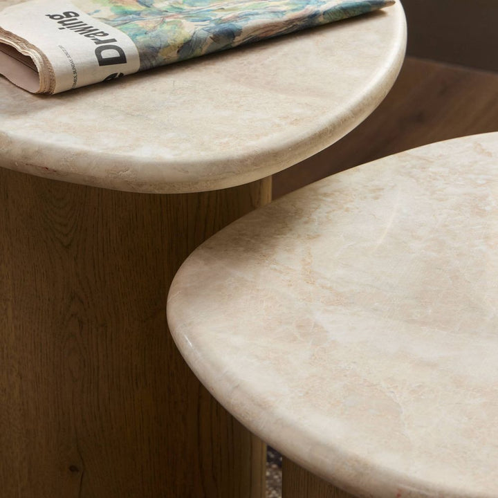 Kovo Nesting End Tables - Cappuccino Marble