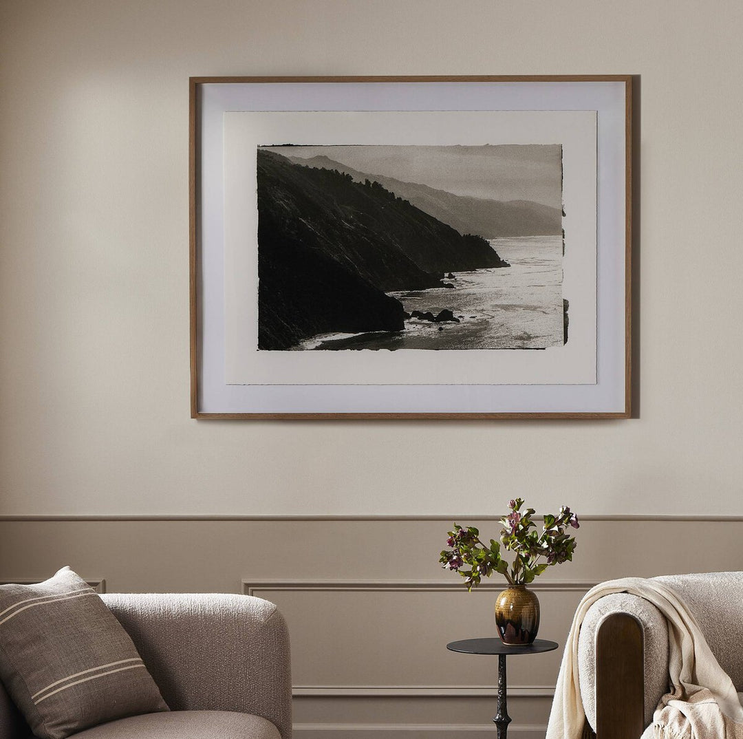 Big Sur - Morning Contrasts By Platinum Revival - 60"X46.5" - White Oak - Framed Paper