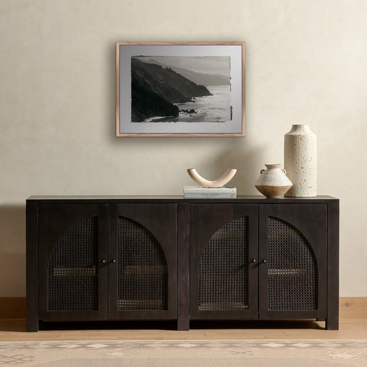 Big Sur - Morning Contrasts By Platinum Revival - 32"X23.75" - Rustic Walnut - Framed Metal