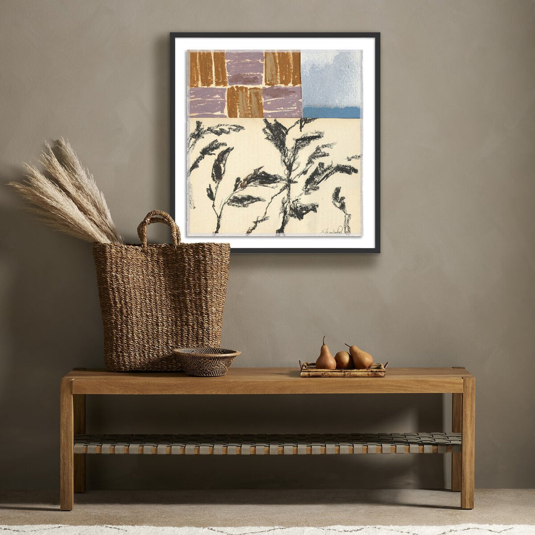 Olive Branch Abstract By Shaina Page - 30.5"X32" - Black Maple - Framed Canvas