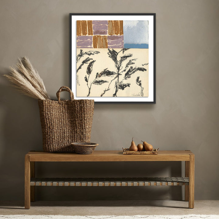 Olive Branch Abstract By Shaina Page - 30.5"X32" - Black Maple - Framed Paper