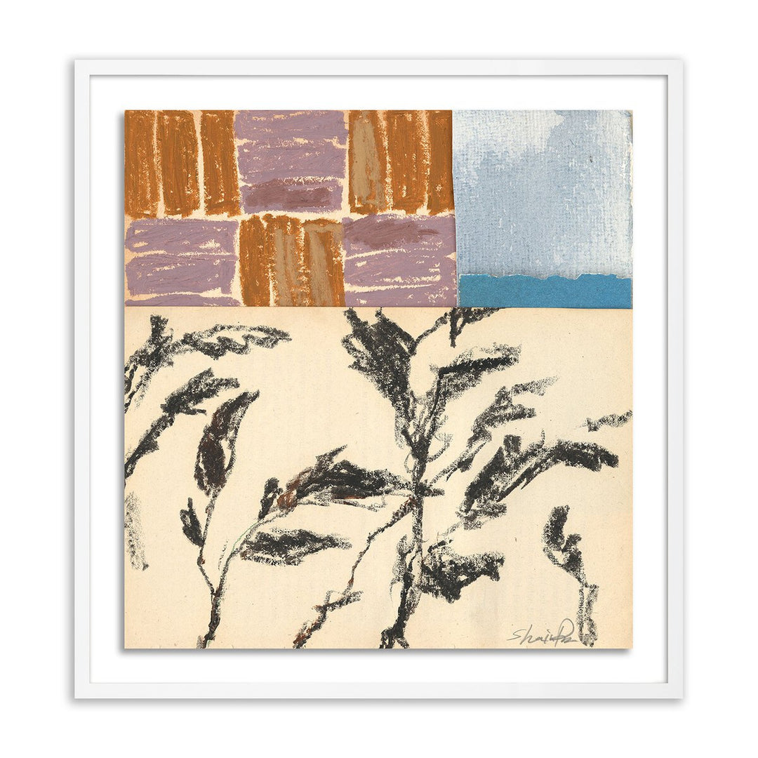 Olive Branch Abstract By Shaina Page - 30.5"X32" - White Maple - Framed Paper