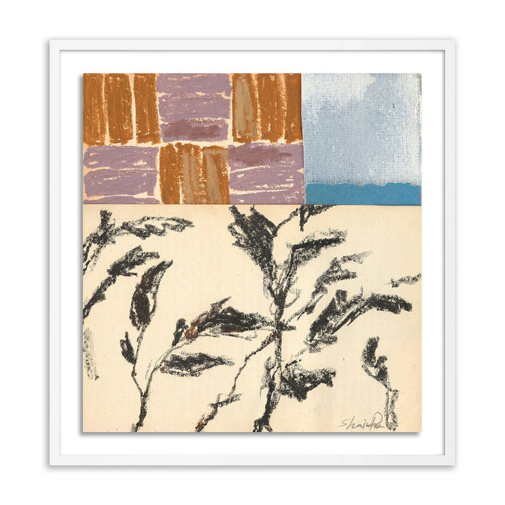 Olive Branch Abstract By Shaina Page - 30.5"X32" - White Maple - Framed Paper