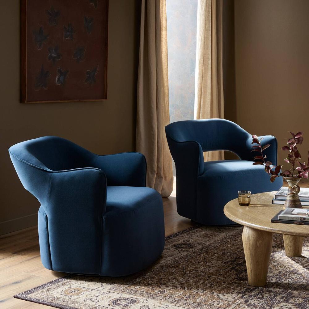 Lounge Chairs Blythe Swivel Chair: Crypton Henry Navy
