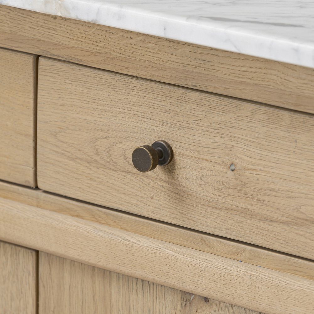 Fatima Kitchen Island - White Carrara Marble