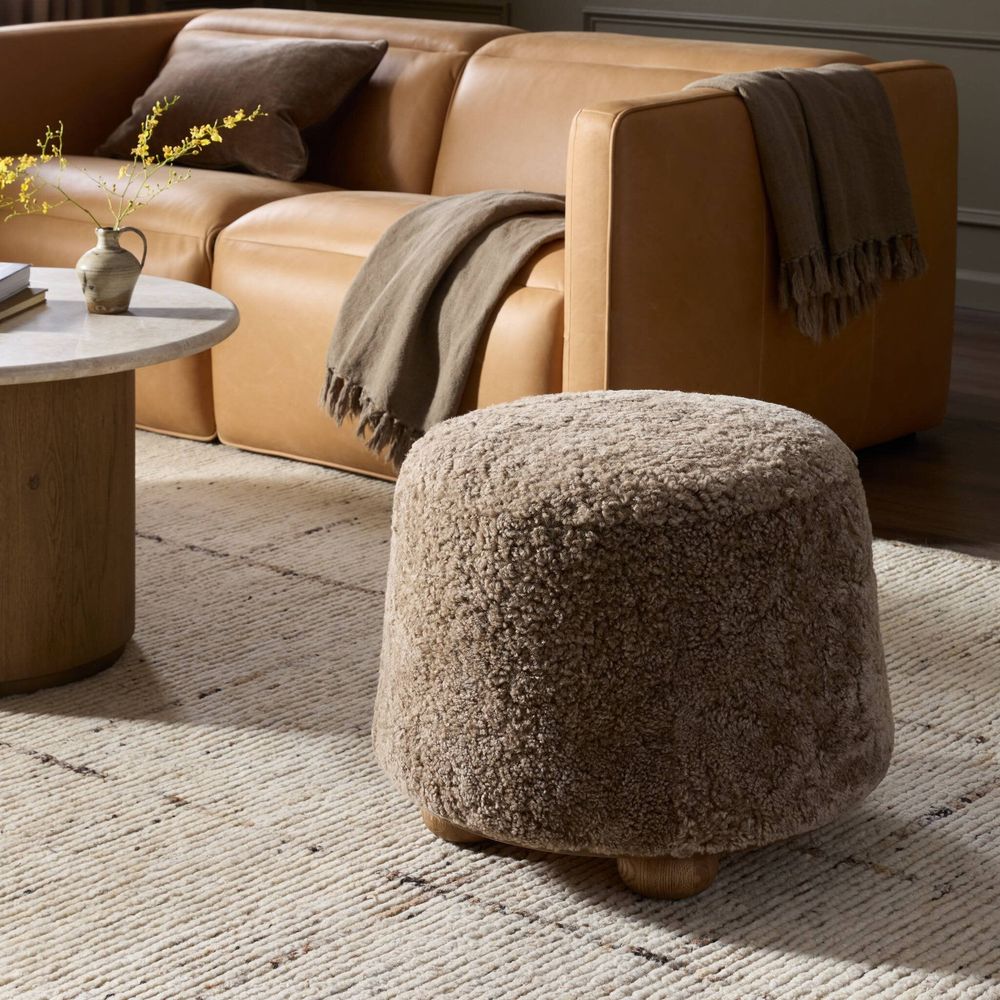 Stools & Ottomans Bilbury Ottoman - Taupe Shearling