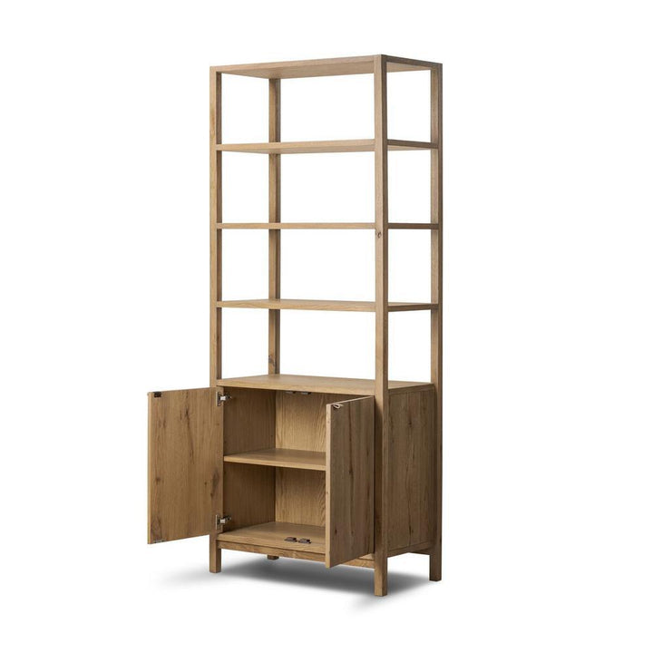 Tula Bookcase: Worn Oak - Worn Oak Veneer - Palermo Drift