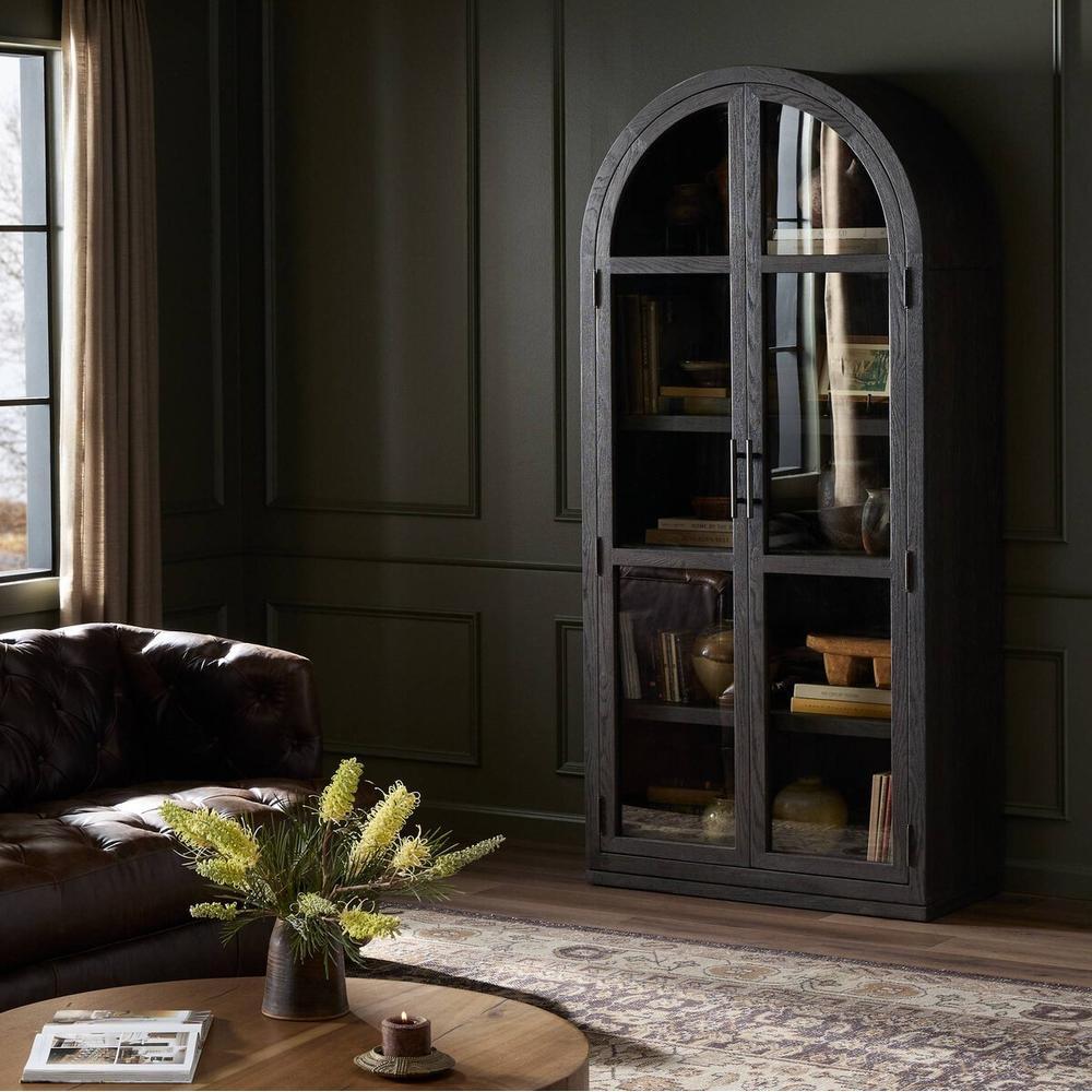 Cabinets & Curios Hepburn Cabinet: Dark Anthracite Oak - Dark Anthracite Oak Veneer - Waxed Black