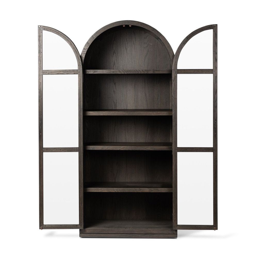 Hepburn Cabinet: Dark Anthracite Oak - Dark Anthracite Oak Veneer - Waxed Black