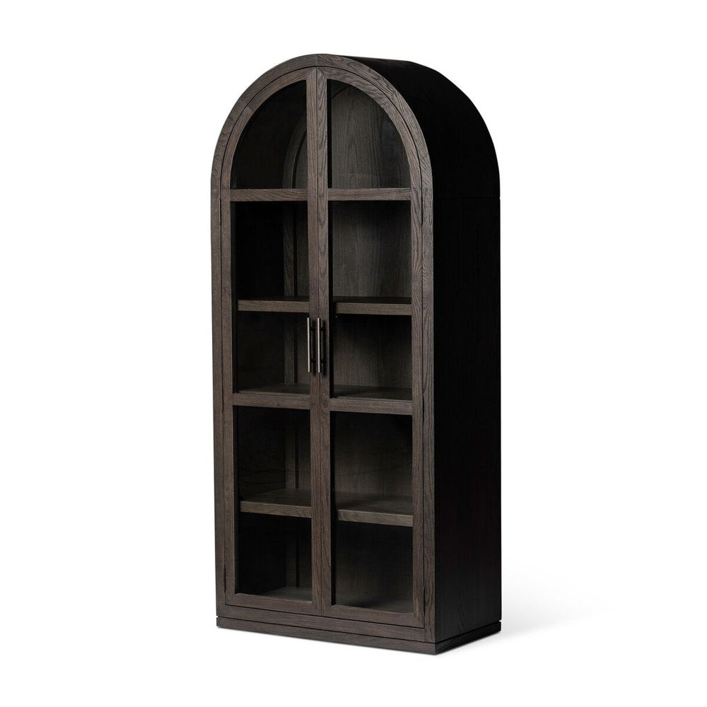 Cabinets & Curios Hepburn Cabinet: Dark Anthracite Oak - Dark Anthracite Oak Veneer - Waxed Black