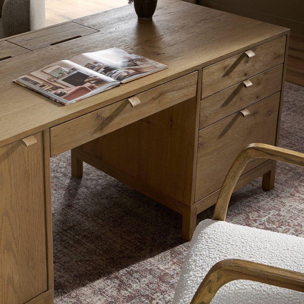 Tula Bookcase: Worn Oak - Worn Oak Veneer - Palermo Drift