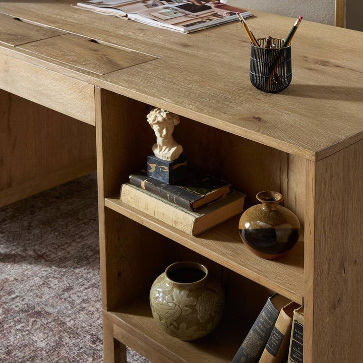 Tula Bookcase: Worn Oak - Worn Oak Veneer - Palermo Drift