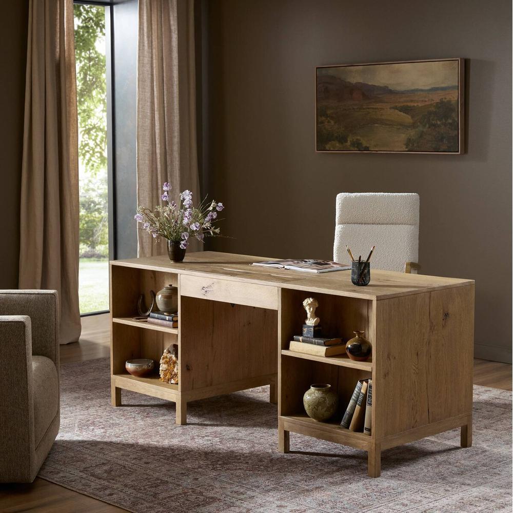 Desks Tula Bookcase: Worn Oak - Worn Oak Veneer - Palermo Drift