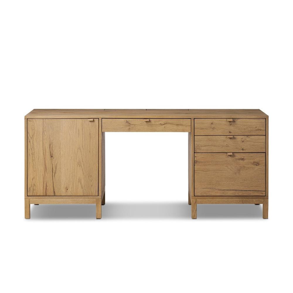 Desks Tula Bookcase: Worn Oak - Worn Oak Veneer - Palermo Drift