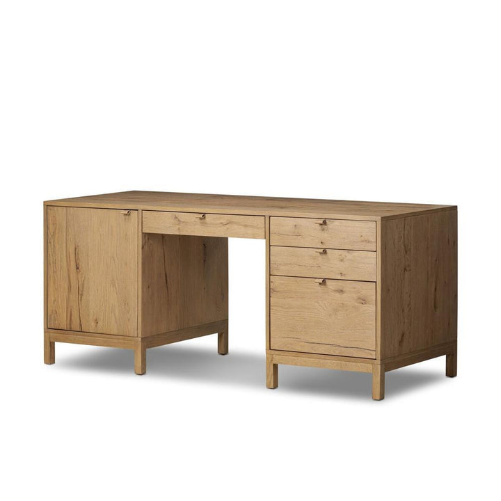 Desks Tula Bookcase: Worn Oak - Worn Oak Veneer - Palermo Drift