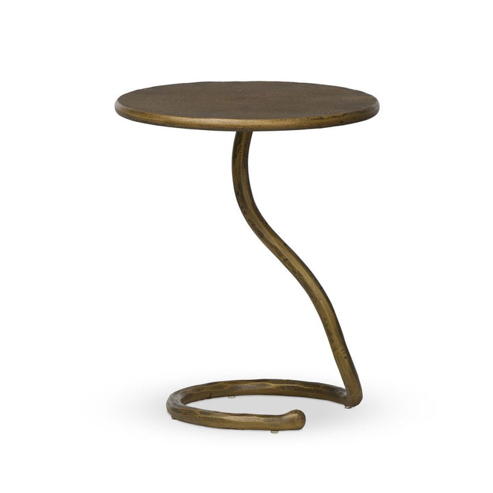 Vera End Table - Smooth Aged Aluminum