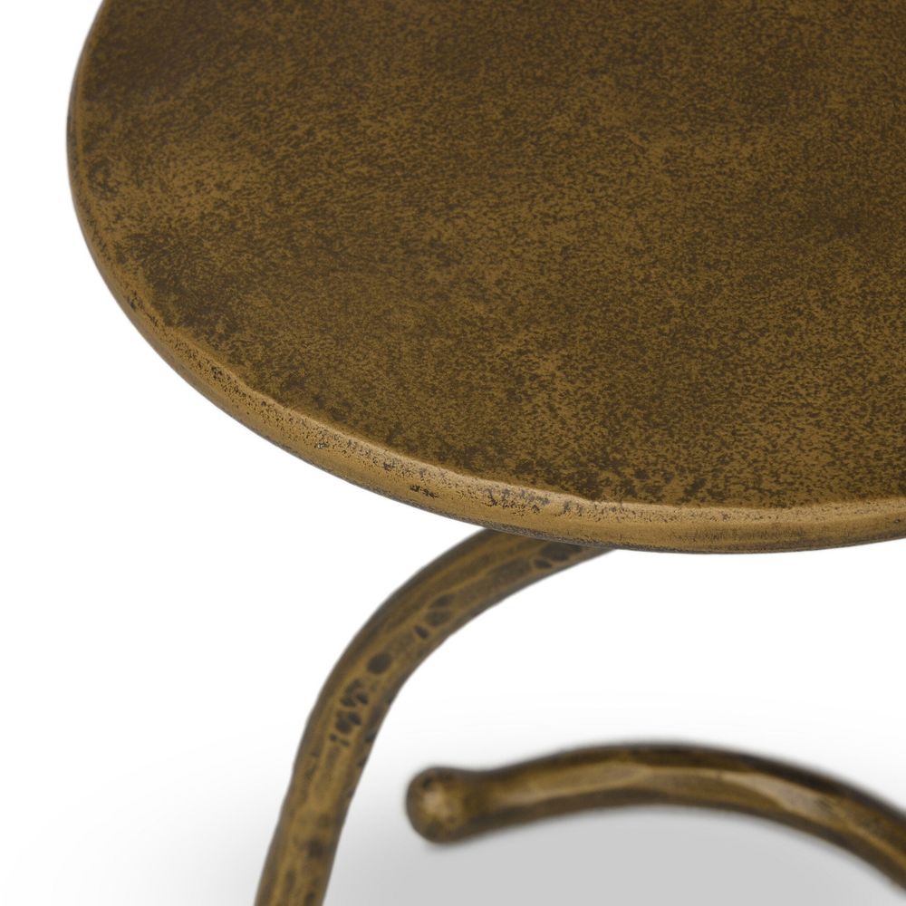 Vera End Table - Smooth Aged Aluminum