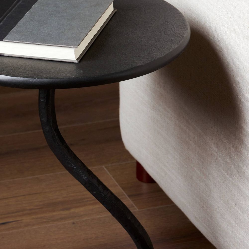 Vera End Table - Gunmetal Aluminum
