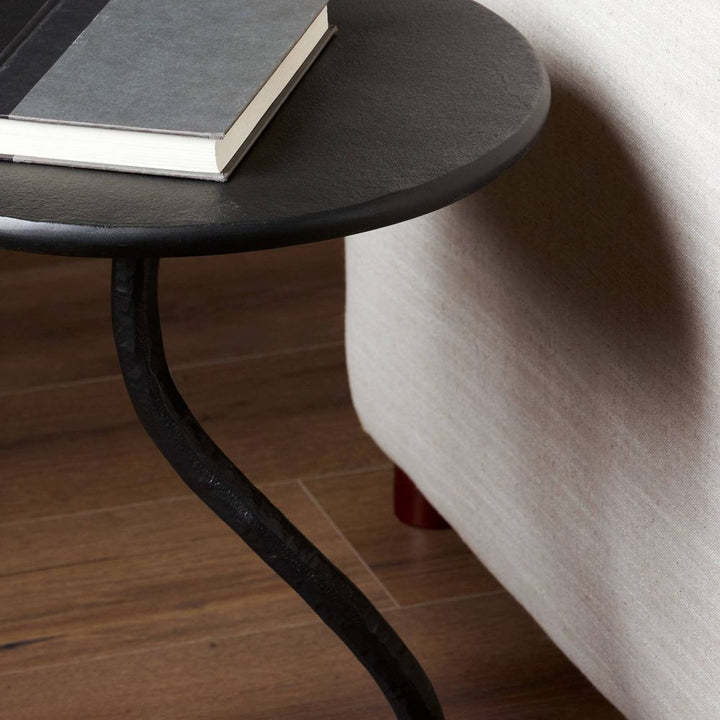 Vera End Table - Gunmetal Aluminum