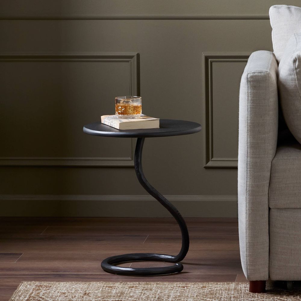 Side Tables Vera End Table - Gunmetal Aluminum