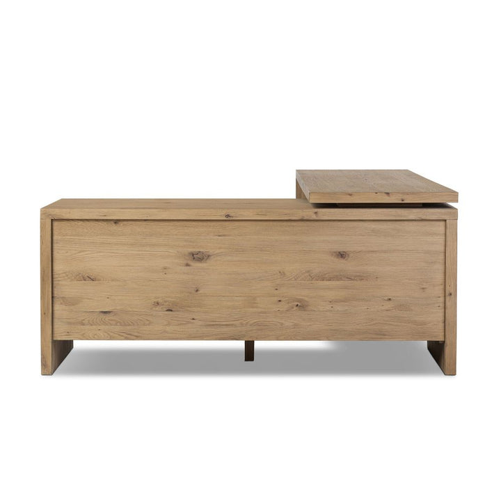 Noah Rotating Desk - Aged Smoked Oak Resawn