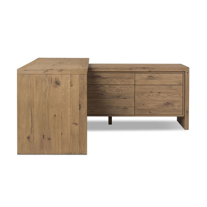 Noah Rotating Desk - Aged Smoked Oak Resawn