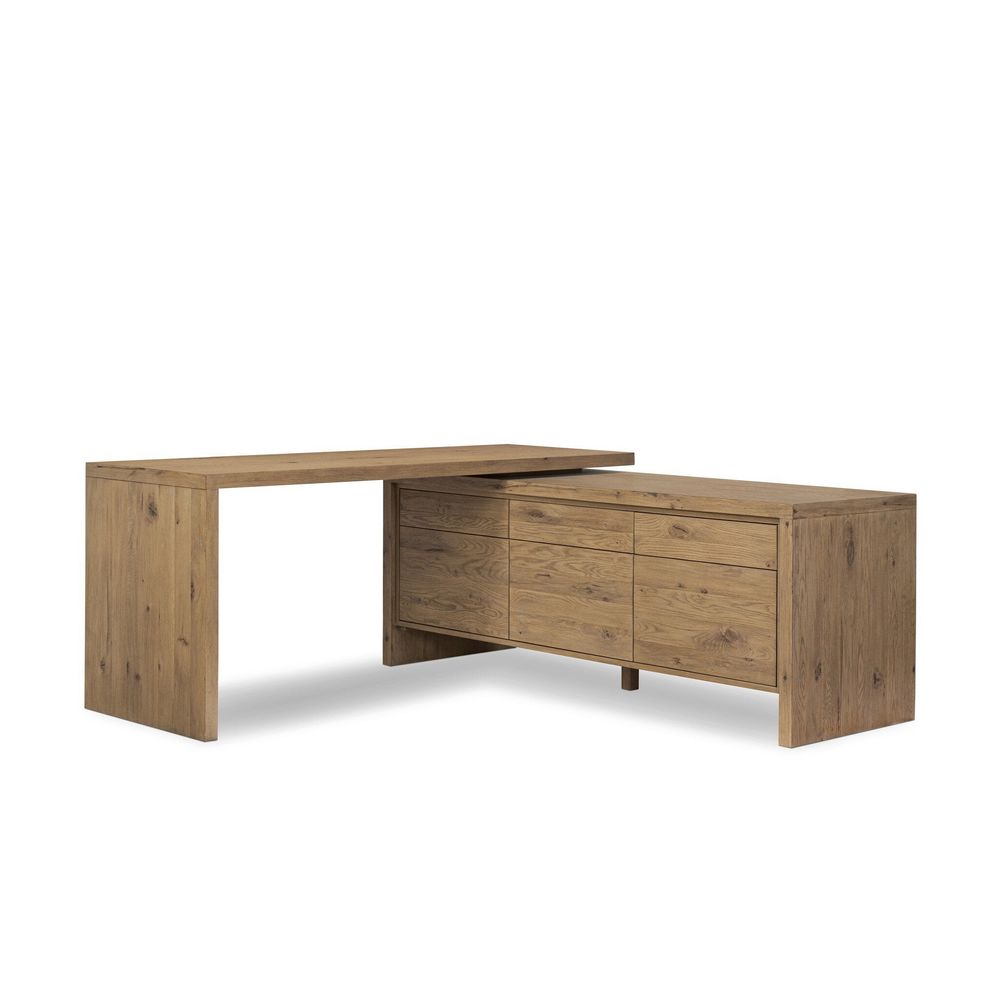 Desks Noah Rotating Desk - Aged Smoked Oak Resawn