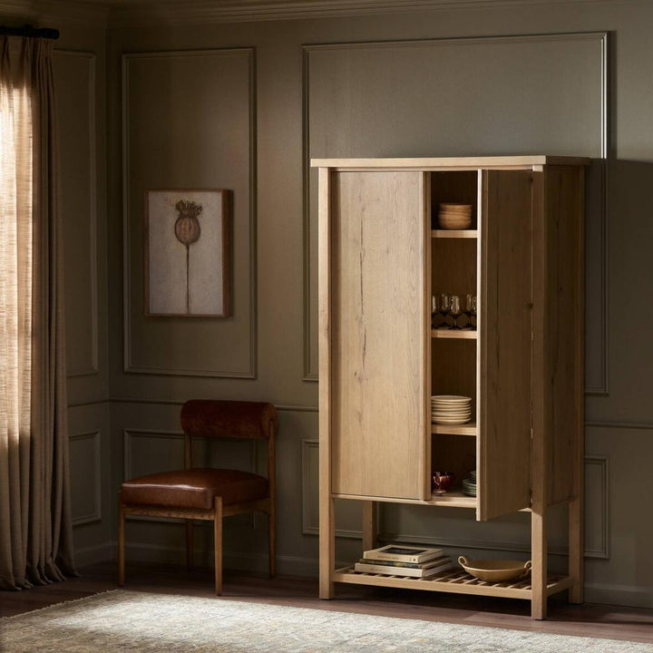 Cabinets & Curios Dalton Cabinet: Aged Natural Oak - Aged Natural Oak Veneer