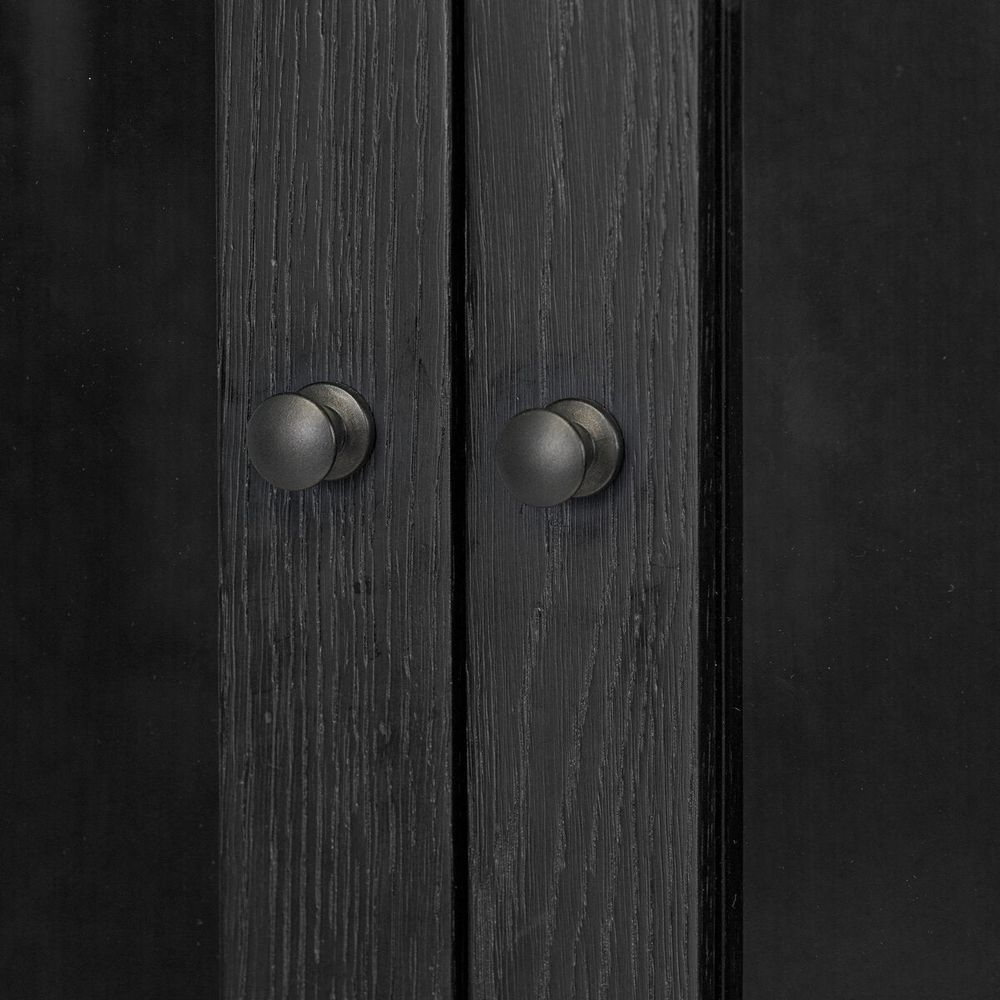 Pilar Cabinet: Charcoal Oak Veneer - Charcoal Oak - Dark Iron