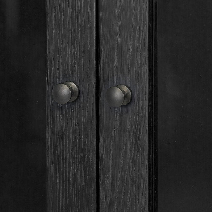 Pilar Cabinet: Charcoal Oak Veneer - Charcoal Oak - Dark Iron