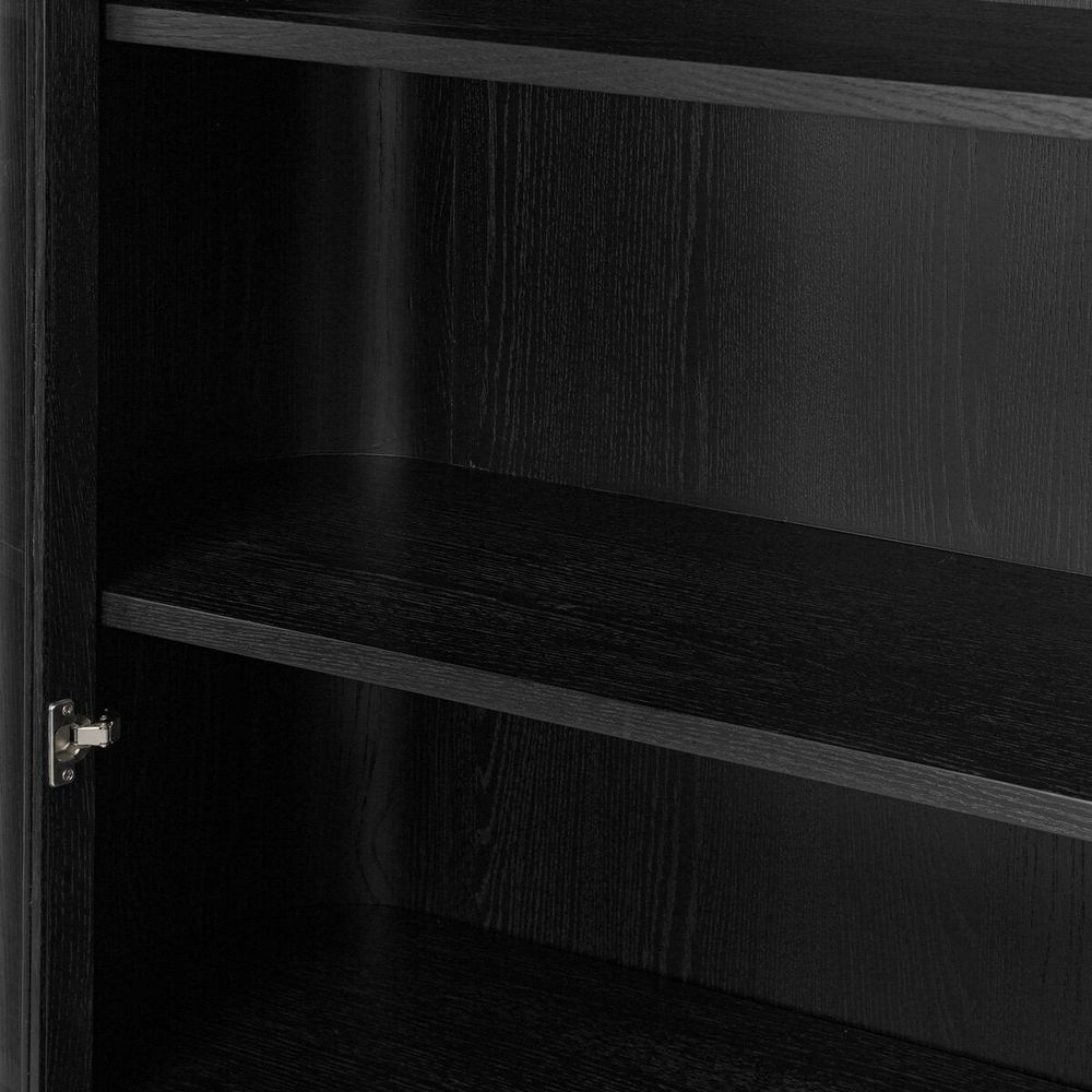 Pilar Cabinet: Charcoal Oak Veneer - Charcoal Oak - Dark Iron